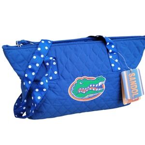 Sandol Florida Gators Quilted Tote Bag Blue Polka Dot Straps NCAA Womens
